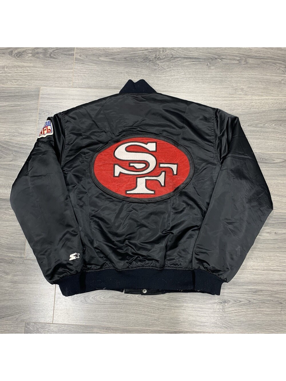 Vintage 80S Starter San Francisco 49Ers Satin Jacket XL Rare Men’s Black NFL